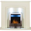 GRADE A2 - Adam Falmouth Electric Fireplace Suite in Stone Effect with LED Downlights
