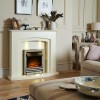 GRADE A2 - Adam Falmouth Stone Effect Suite with Lights Included and Eclipse Electric Fire in Chrome