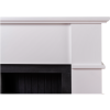 Adam White Fireplace Suite with Black Double Door Electric Stove &amp; Log Effect Fuel Bed - Oxford
