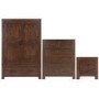 Pacific 3 Piece Bedroom Set in Solid Dark Oak - Walnut Effect