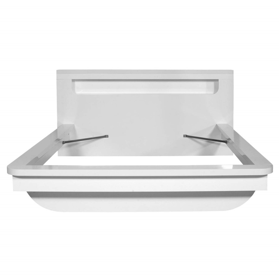 Opus 36 Continental Kingsize Bed with Lighting in White High Gloss
