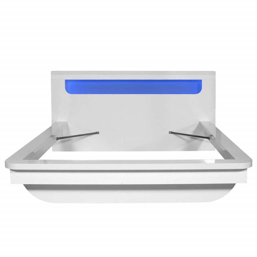 Opus 36 Continental Kingsize Bed with Lighting in White High Gloss