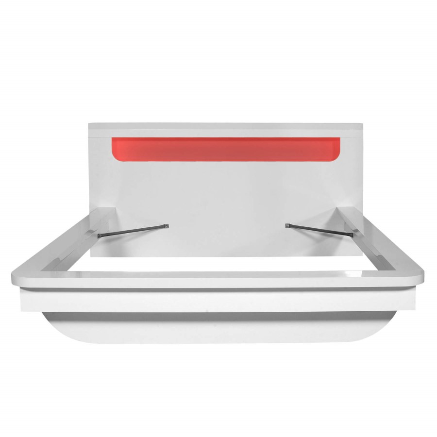 Opus 36 Continental Kingsize Bed with Lighting in White High Gloss