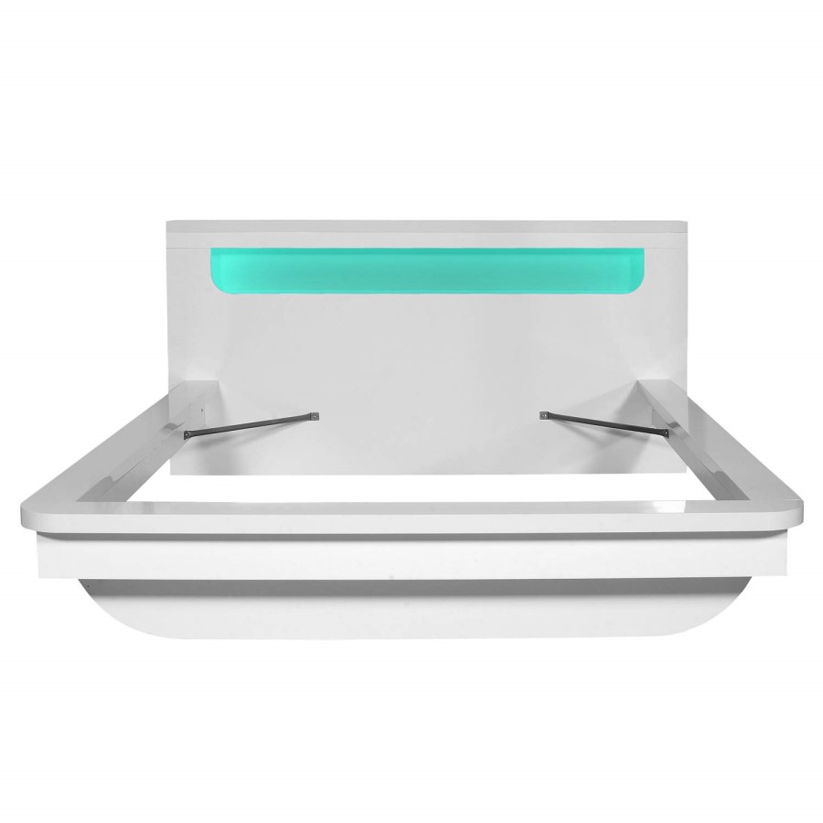 Opus 36 Continental Kingsize Bed with Lighting in White High Gloss