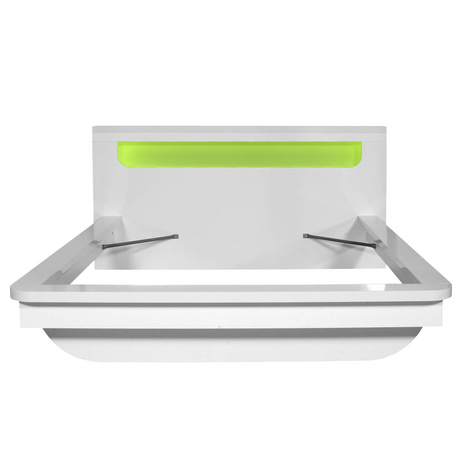 Opus 36 Continental Kingsize Bed with Lighting in White High Gloss