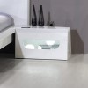 Sciae Opus 36 Bedside Table with Light in White High Gloss