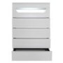 Tall Grey High Gloss Chest of 5 Drawers with Light - Sciae Opus 36 