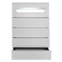 Tall Grey High Gloss Chest of 5 Drawers with Light - Sciae Opus 36