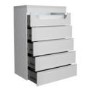 Tall Grey High Gloss Chest of 5 Drawers with Light - Sciae Opus 36 