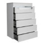 Tall Grey High Gloss Chest of 5 Drawers with Light - Sciae Opus 36