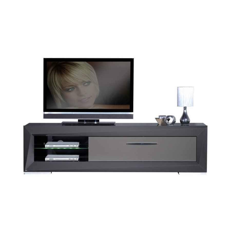 Sciae Brook High Gloss Grey TV Cabinet