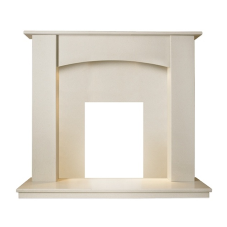 Adam Camber Marble Fireplace Surround in Beige Stone