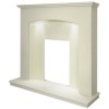 Adam Valletta Honey Cream Marble Fireplace Surround with Lights Included