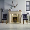 Adam Valletta Honey Cream Marble Fireplace Surround with Lights Included