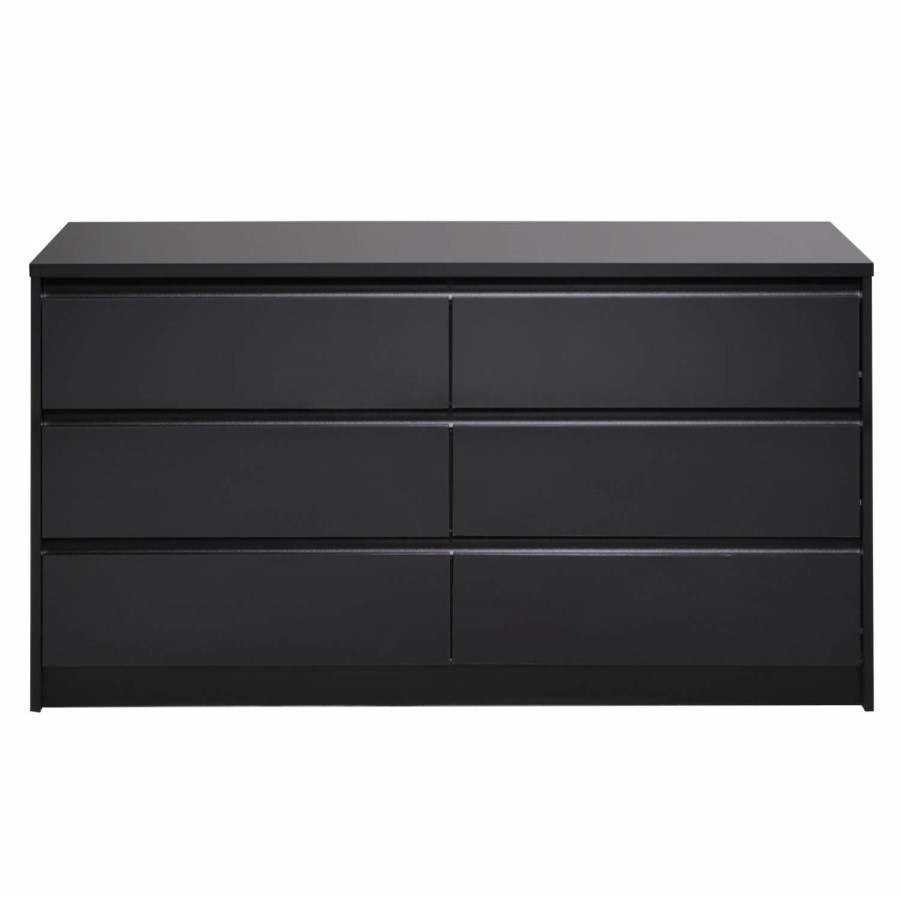 Parisot Dark Chest of Drawers in Shiny Black Melamine