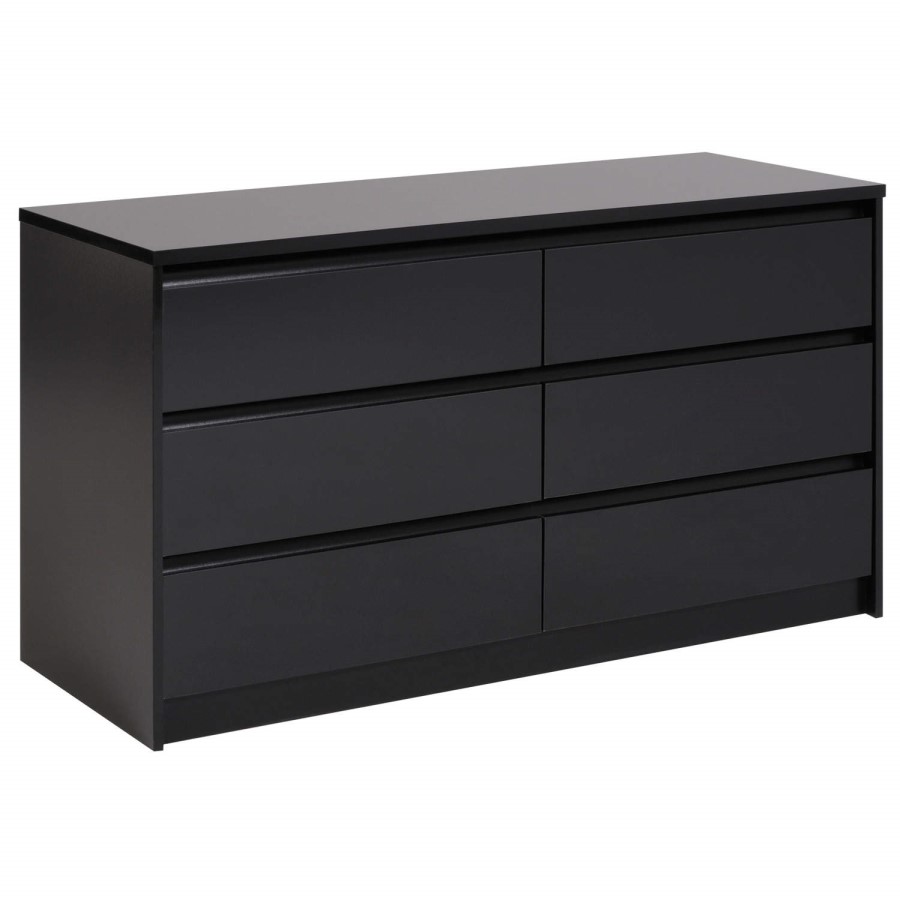 Parisot Dark Chest of Drawers in Shiny Black Melamine