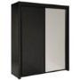 Parisot Dark Sliding Double Wardrobe in Shiny Black Melamine