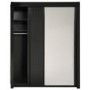 Parisot Dark Sliding Double Wardrobe in Shiny Black Melamine