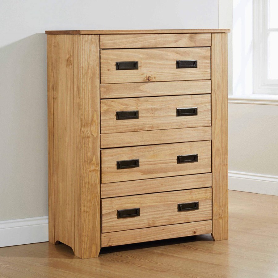 Mountrose Oxford 4 Drawer Chest In Waxed Oak Effect 
