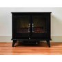 GRADE A2 - Adam Woodhouse Black Electric Fireplace Heater Stove with Double Doors & Log Effect Fuel Bed