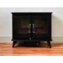 Adam Black Electric Fireplace Heater Stove with Double Doors & Log Effect Fuel Bed - Woodhouse