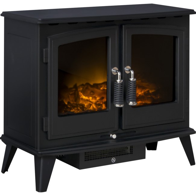 Adam Woodhouse Black LED Double Door Electric Stove 1.8kW