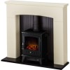 Cream and Black Stove Electric Fireplace Suite - Adam