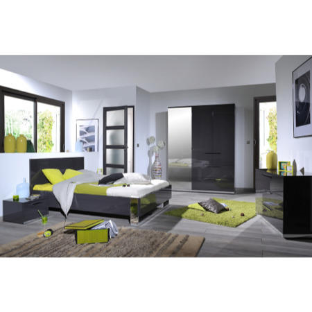 Sciae Sunrise 32 Triple Wardrobe in Grey High Gloss