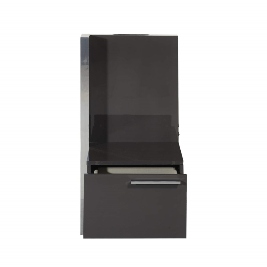 Sciae Sunrise 32 Left Bedside Table with Lighting in Grey High Gloss