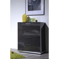Sciae Sunrise 32 4 Drawer Chest in Grey High Gloss