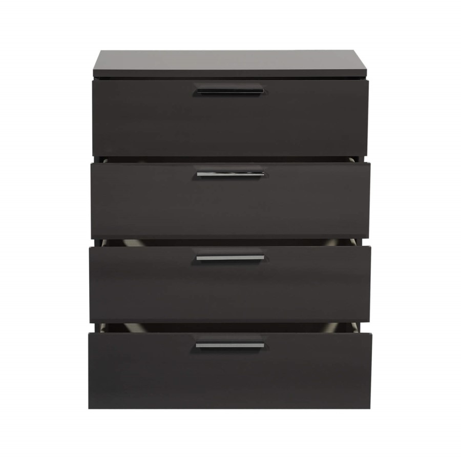 Sciae Sunrise 32 4 Drawer Chest in Grey High Gloss