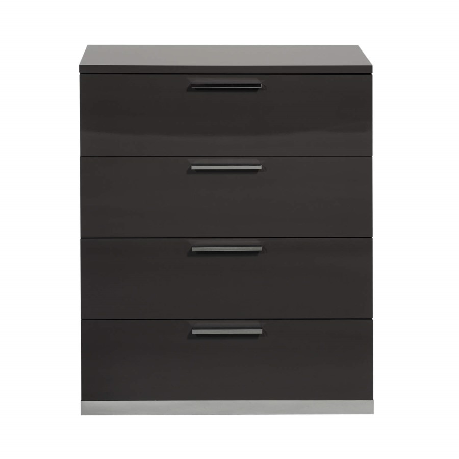 Sciae Sunrise 32 4 Drawer Chest in Grey High Gloss