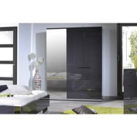 Sciae Sunrise 32 Triple Wardrobe in Grey High Gloss