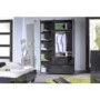Sciae Sunrise 32 Triple Wardrobe in Grey High Gloss