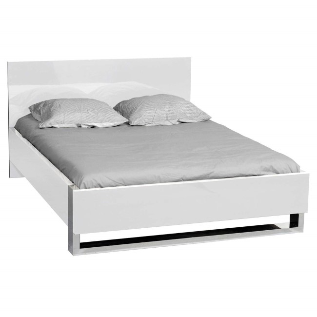 GRADE A1 - Sciae Sunrise 36 Double Bed in White High Gloss