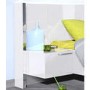 White High Gloss Left Bedside Table with Light - Sciae Sunrise