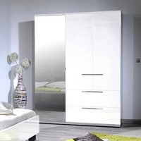 Sciae Sunrise 36 Triple Wardrobe in White High Gloss