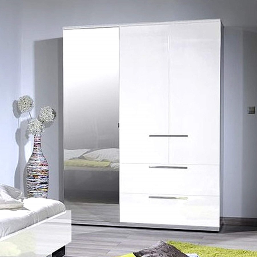 Sciae Sunrise 36 Triple Wardrobe in White High Gloss