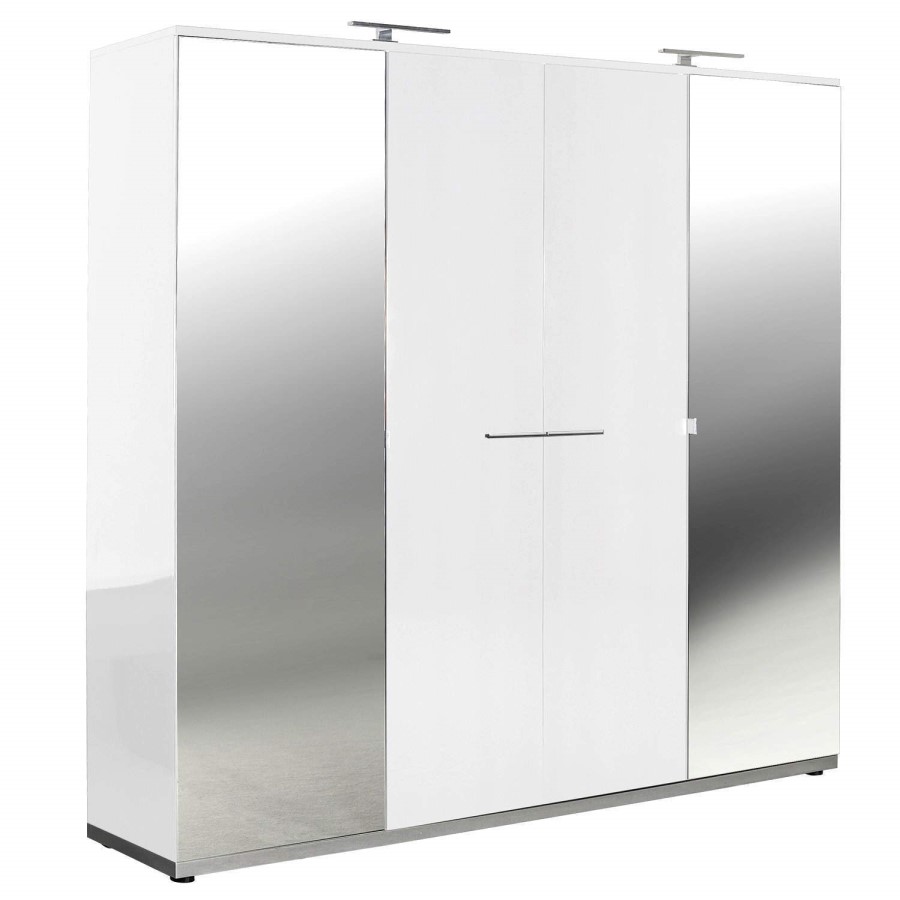 Sciae Sunrise 36 4 Door Wardrobe in White High Gloss