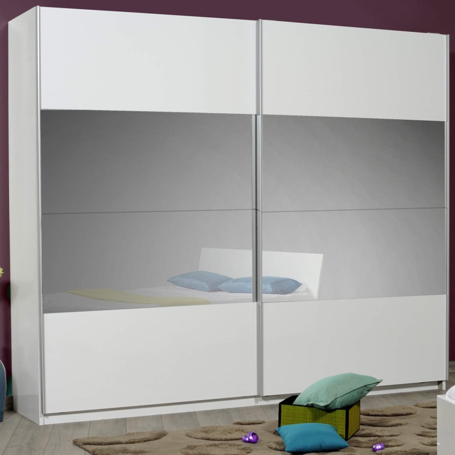 Sciae Optimus 36 2 Door Sliding Wardrobe in White High Gloss