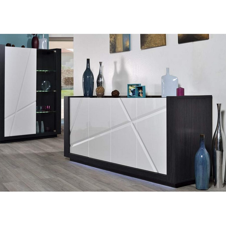 Sciae Quartz 67 4 Door Sideboard in White High Gloss
