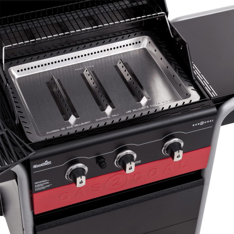 Char-Broil Gas2Coal 330 - 3 Burner Dual Fuel BBQ Grill with Side Burner