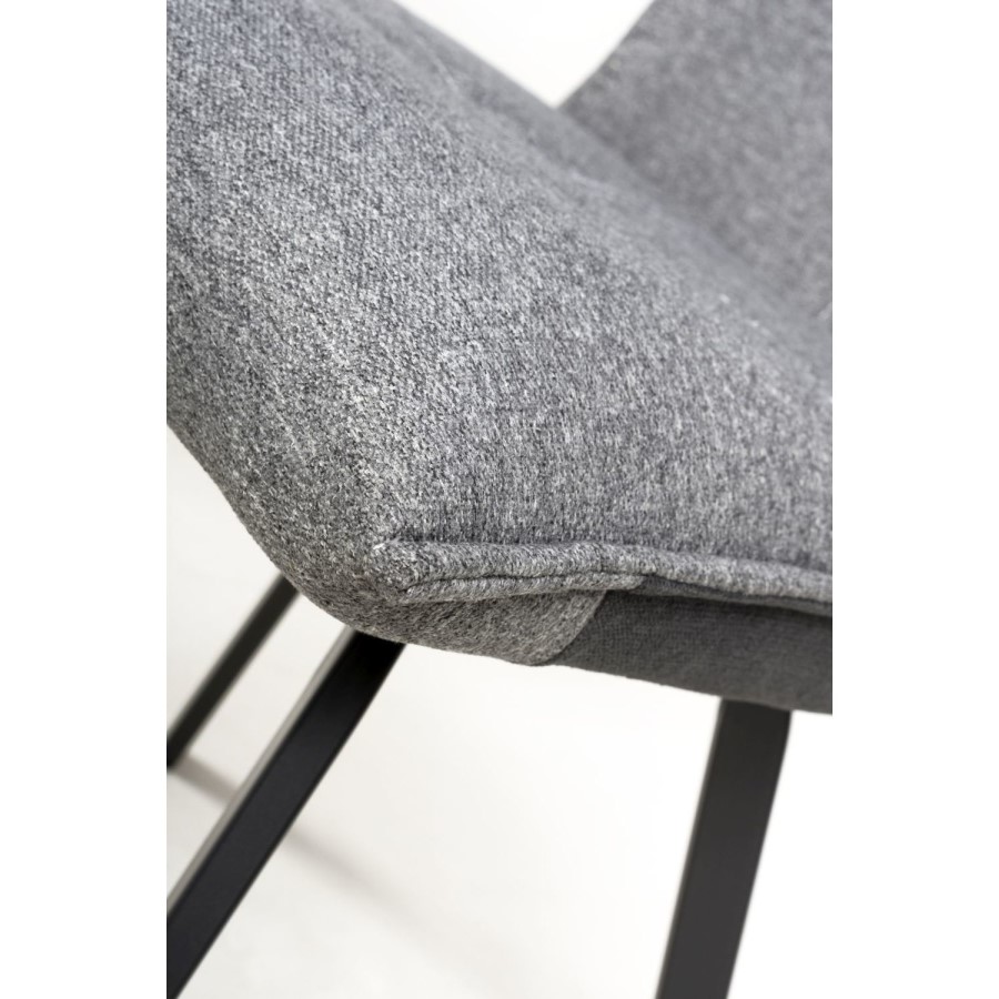 Ariel Linen Effect Pair of Light Grey Dining Chairs