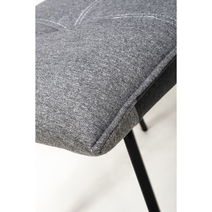 Ariel Linen Effect Pair of Light Grey Dining Chairs