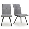 Ariel Linen Effect Pair of Light Grey Dining Chairs