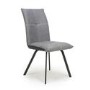 Ariel Linen Effect Pair of Light Grey Dining Chairs