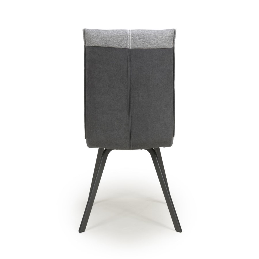 Ariel Linen Effect Pair of Light Grey Dining Chairs