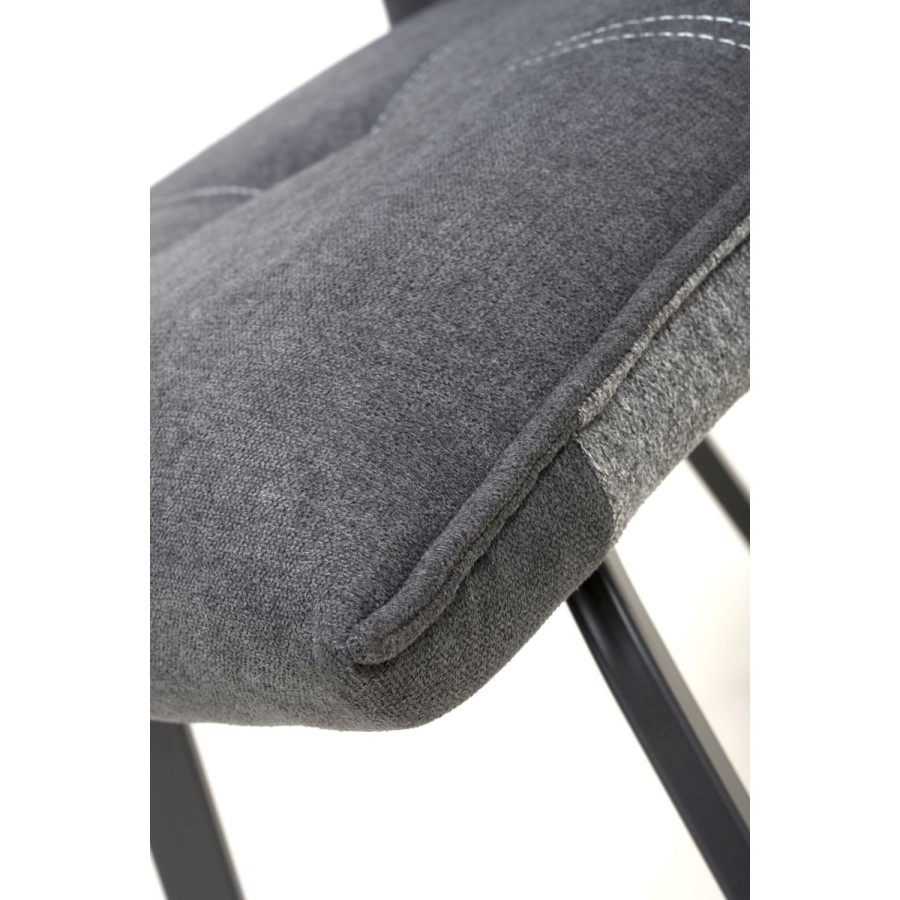 Ariel Pair of Linen Effect Dark Grey Dining Chairs