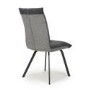 Ariel Pair of Linen Effect Dark Grey Dining Chairs