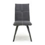 Ariel Pair of Linen Effect Dark Grey Dining Chairs